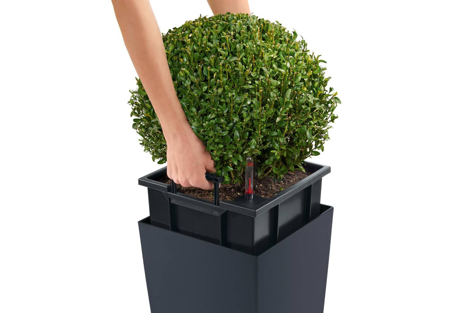 Lechuza Planter Cubico Color 40 All-in-one Slate 13158