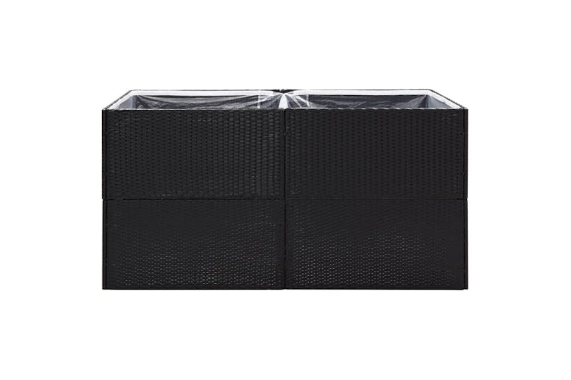 Vidaxl 319174 Garden Planter Black 157x80x80 Cm Poly Rattan