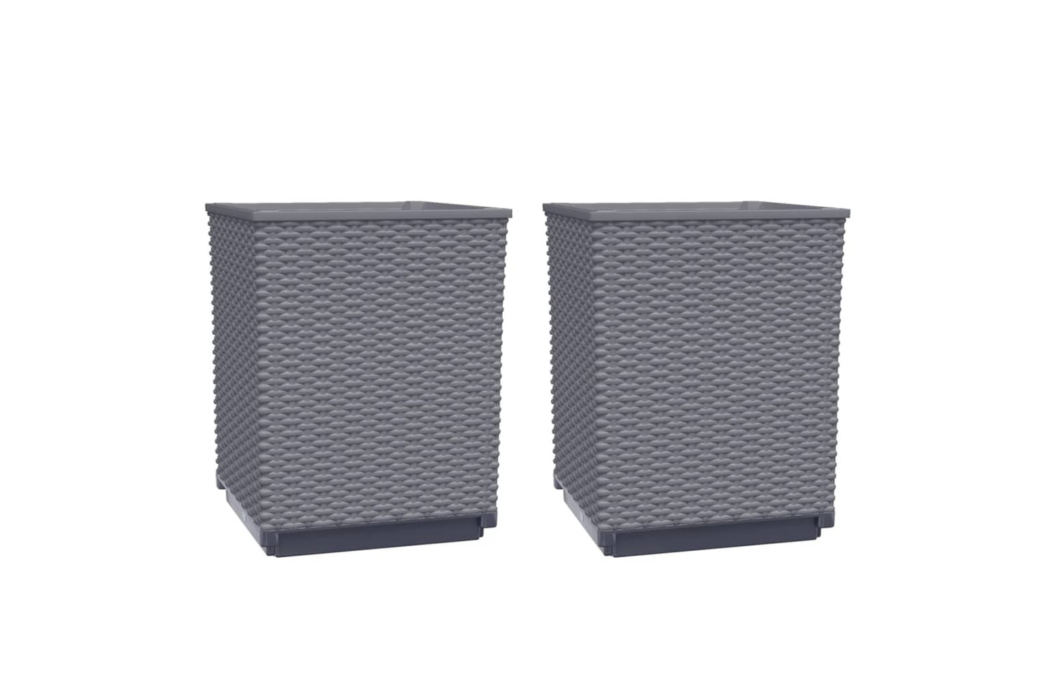 vidaXL 364180 Planters 2 Pcs Dark Grey 30x30x37cm Polypropylene