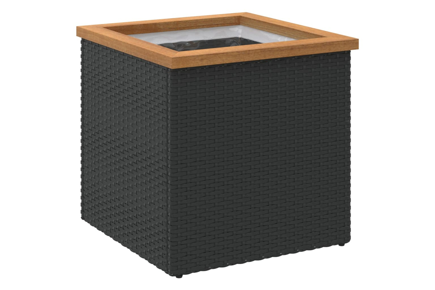 vidaXL 319414 Planter Black 40x40x40cm Poly Rattan