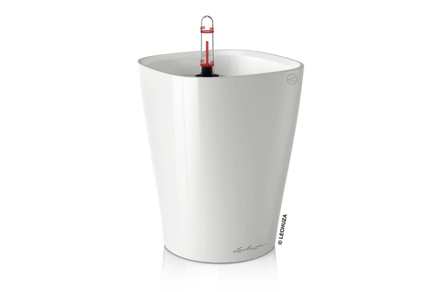 Lechuza 443315 Planter Deltini All-in-one High-gloss White