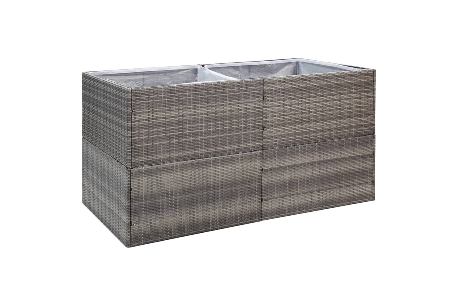 vidaXL 319178 Garden Planter Grey 157x80x80cm Poly Rattan