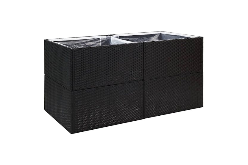 Vidaxl 319174 Garden Planter Black 157x80x80 Cm Poly Rattan