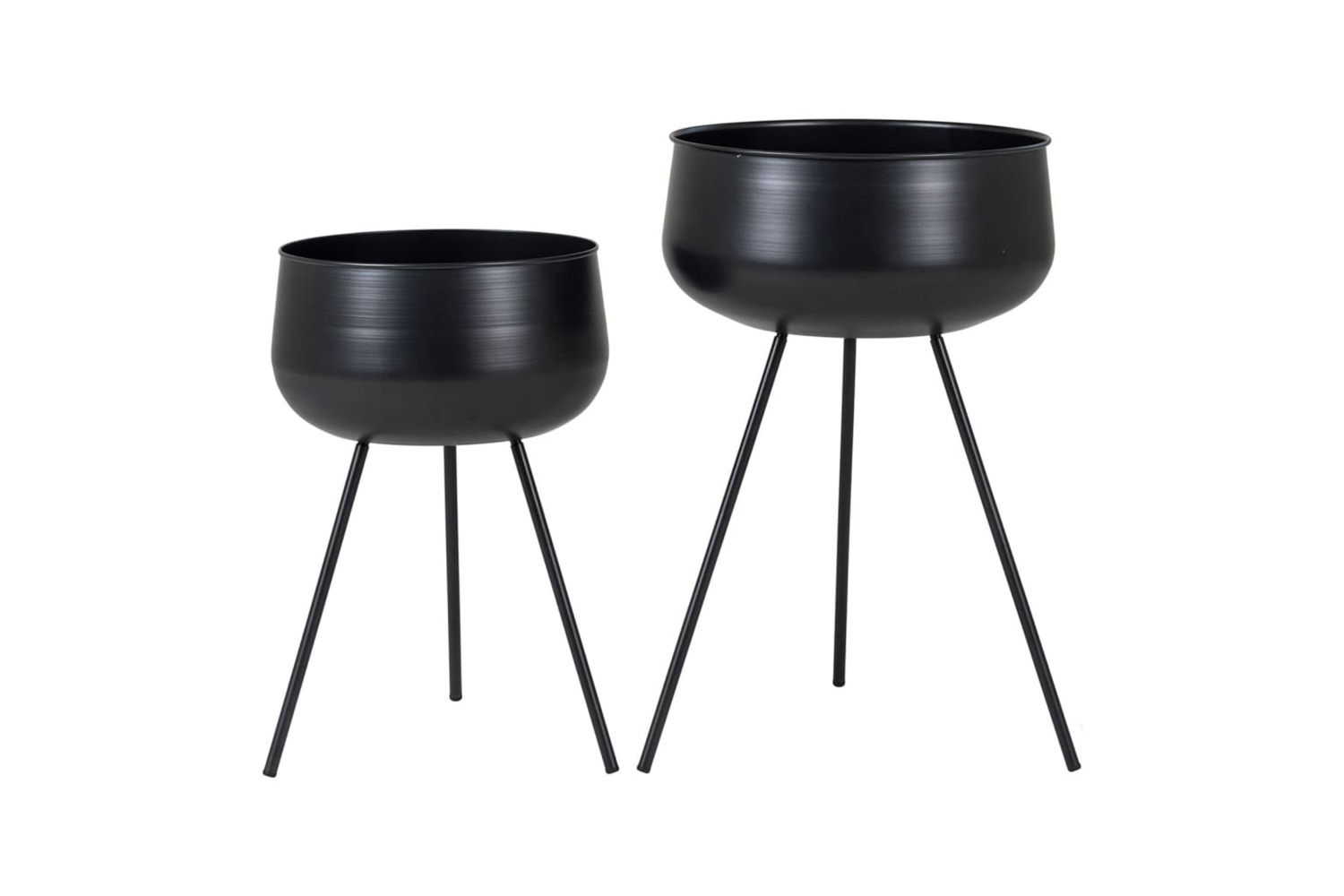 House Nordic 442787 2 Piece Flower Pots Kira Black