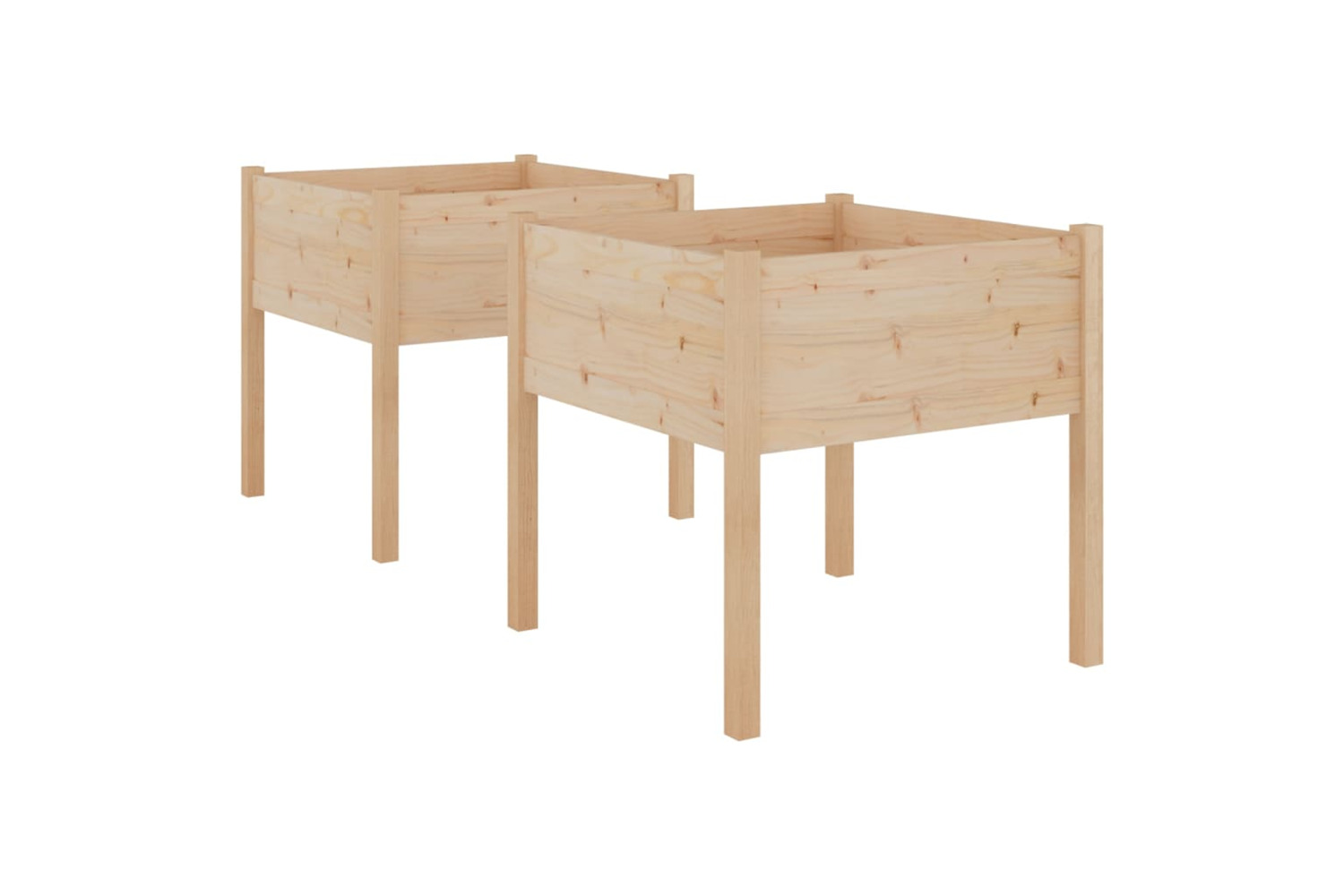 vidaXL 810810 Garden Planters 2 Pcs 70x70x70cm Solid Pinewood
