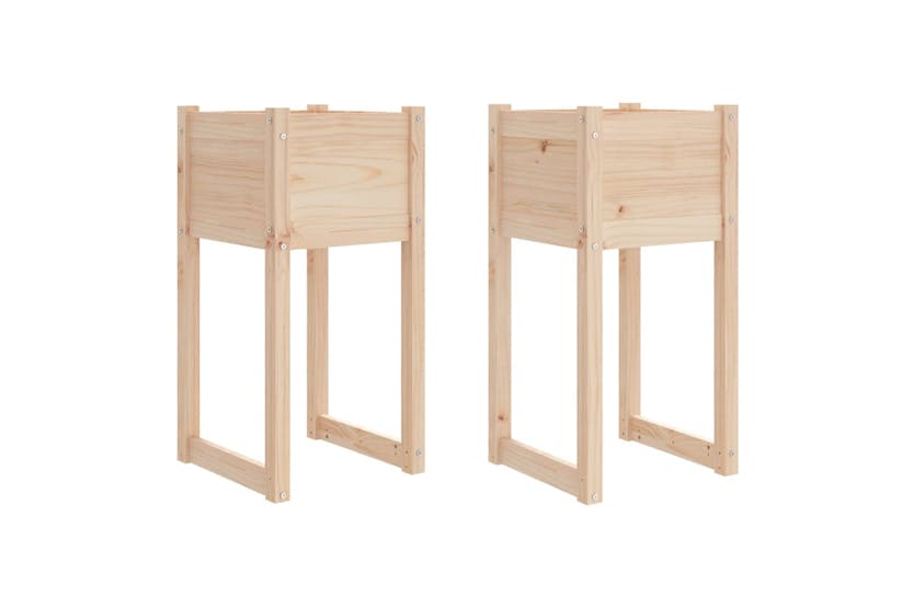 Vidaxl 822123 Planters 2 Pcs 40x40x81 Cm Solid Wood Pine