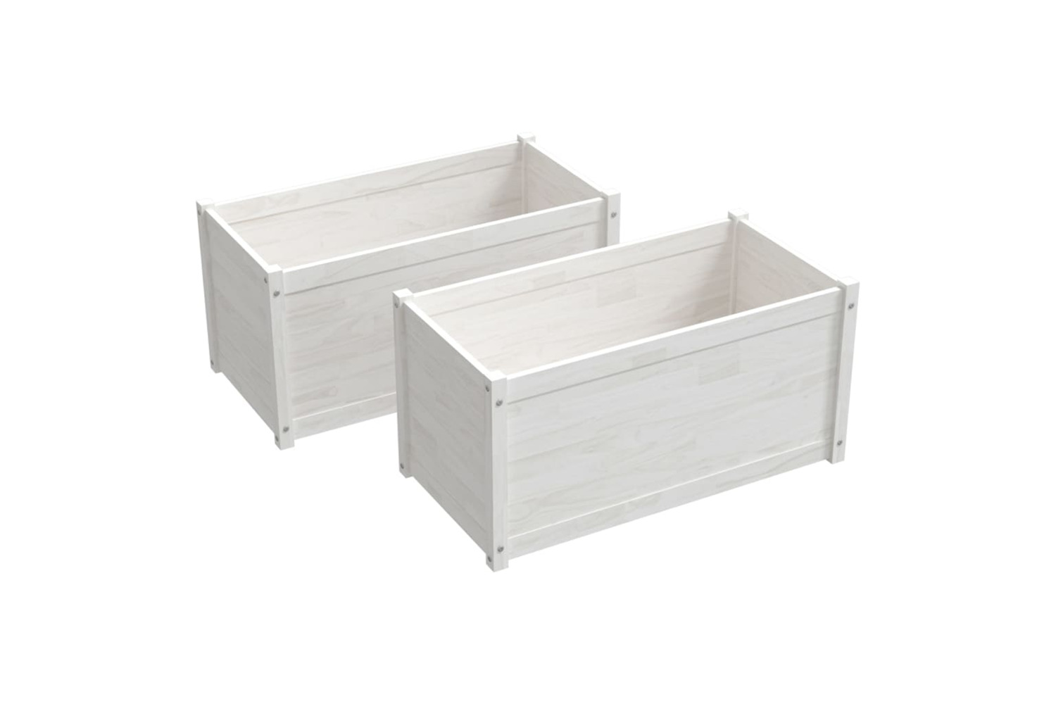 vidaXL 810727 Garden Planters 2 Pcs White 100x50x50cm Solid Pinewood