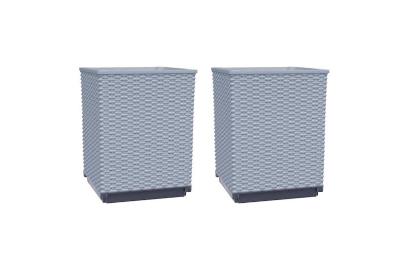 Vidaxl 364181 Planters 2 Pcs Light Grey 30x30x37 Cm Polypropylene