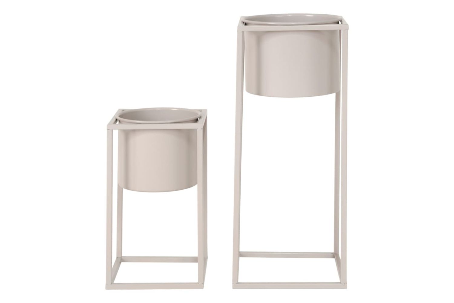 House Nordic 444268 2 Piece Flower Pots Lena Grey Beige