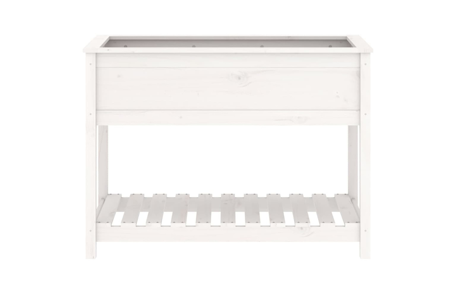 vidaXL 823788 Planter With Shelf White 111.5x54x81cm Solid Wood Pine