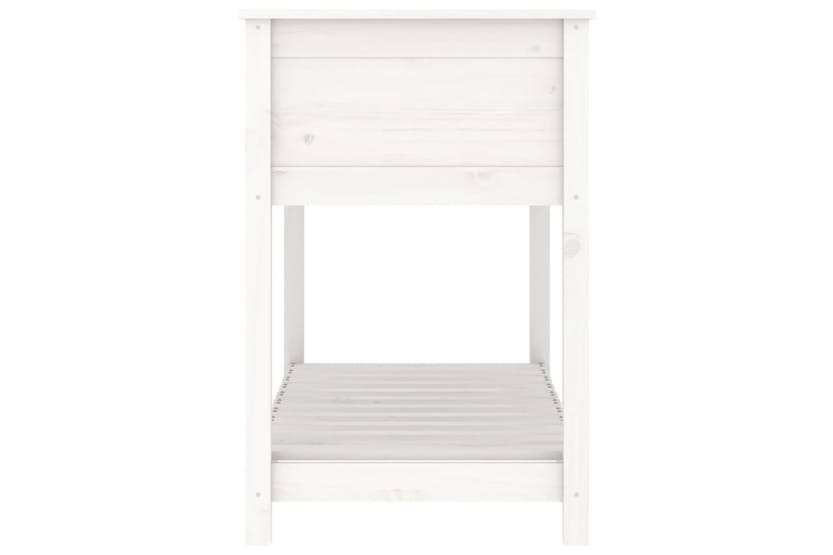 Vidaxl 823788 Planter With Shelf White 111.5x54x81 Cm Solid Wood Pine