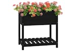 Vidaxl 823784 Planter With Shelf Black 82.5x54x81 Cm Solid Wood Pine