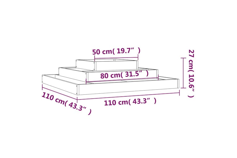 Vidaxl 823871 Planter 110x110x27 Cm Solid Wood Pine