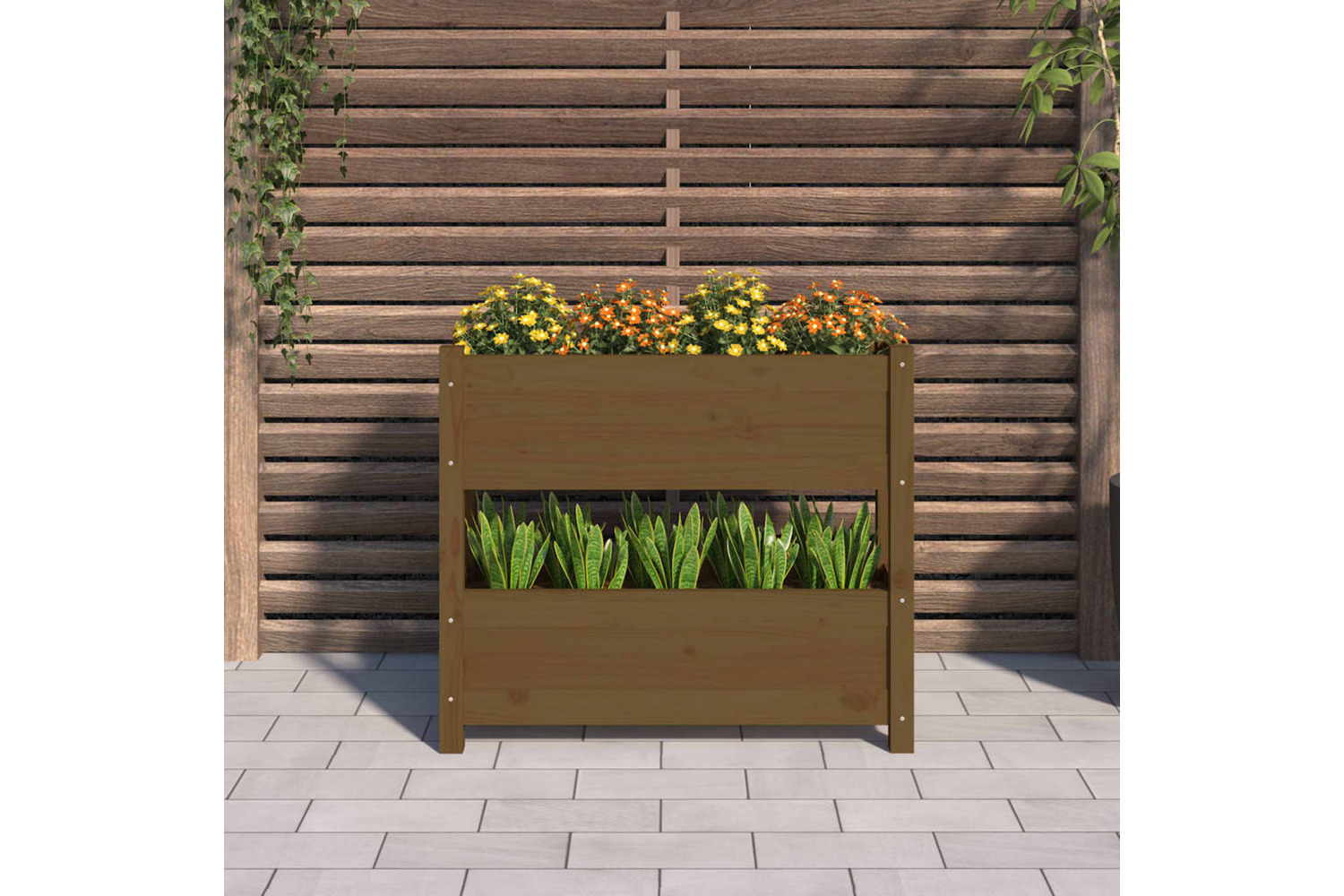 vidaXL 823944 Planter Honey Brown 77x25x66cm Solid Wood Pine