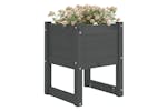 Vidaxl 822112 Planters 2 Pcs Grey 40x40x52.5 Cm Solid Wood Pine