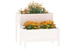 Vidaxl 822258 Planter White 84.5x84x75 Cm Solid Wood Pine