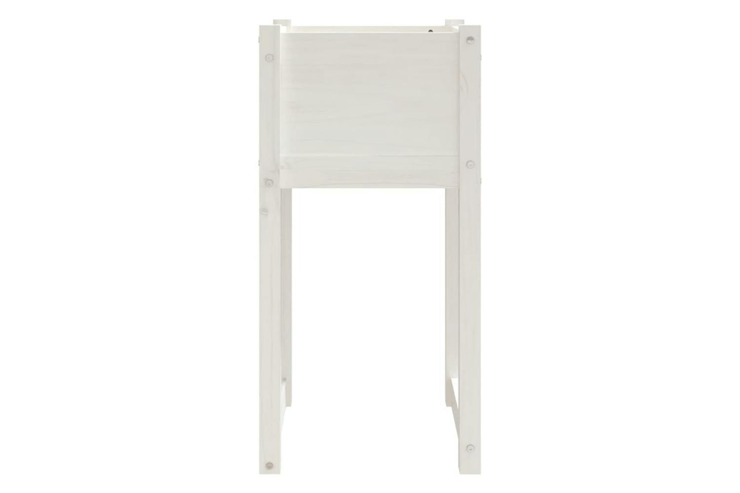 Vidaxl 822124 Planter White 40x40x81 Cm Solid Wood Pine