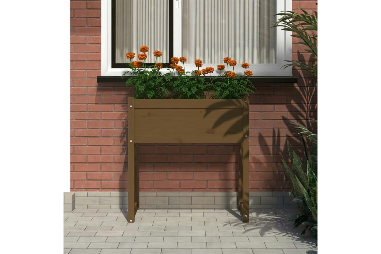 Vidaxl 822135 Planter Honey Brown 78x40x81 Cm Solid Wood Pine