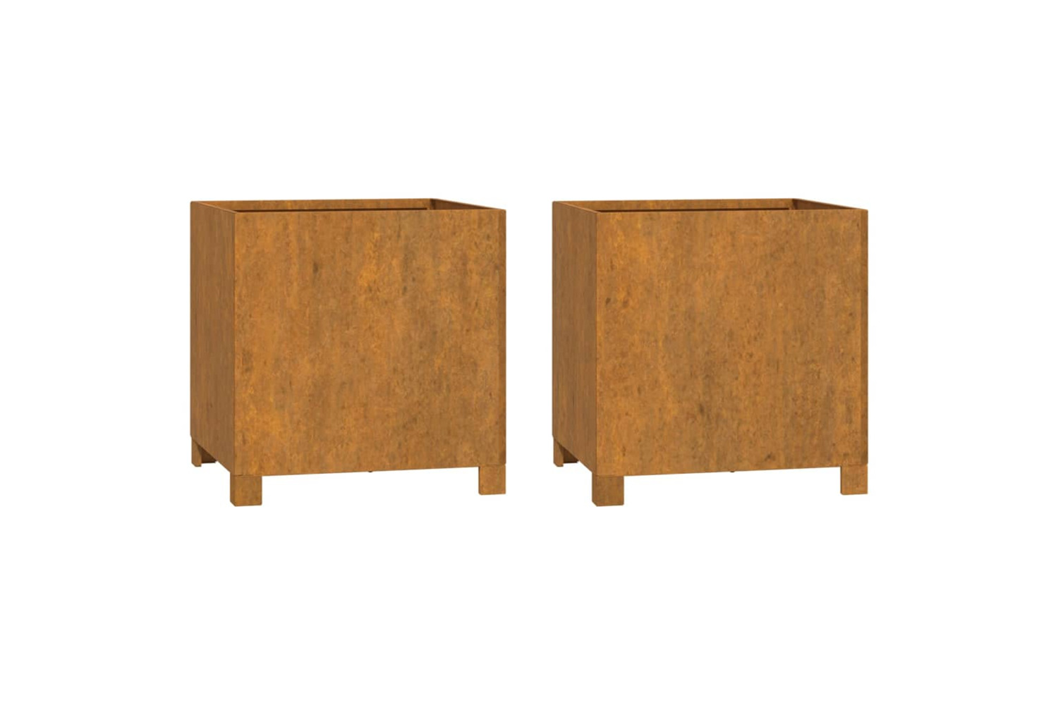 vidaXL 823681 Planters With Legs 2 Pcs Rusty 42x40x43cm Corten Steel