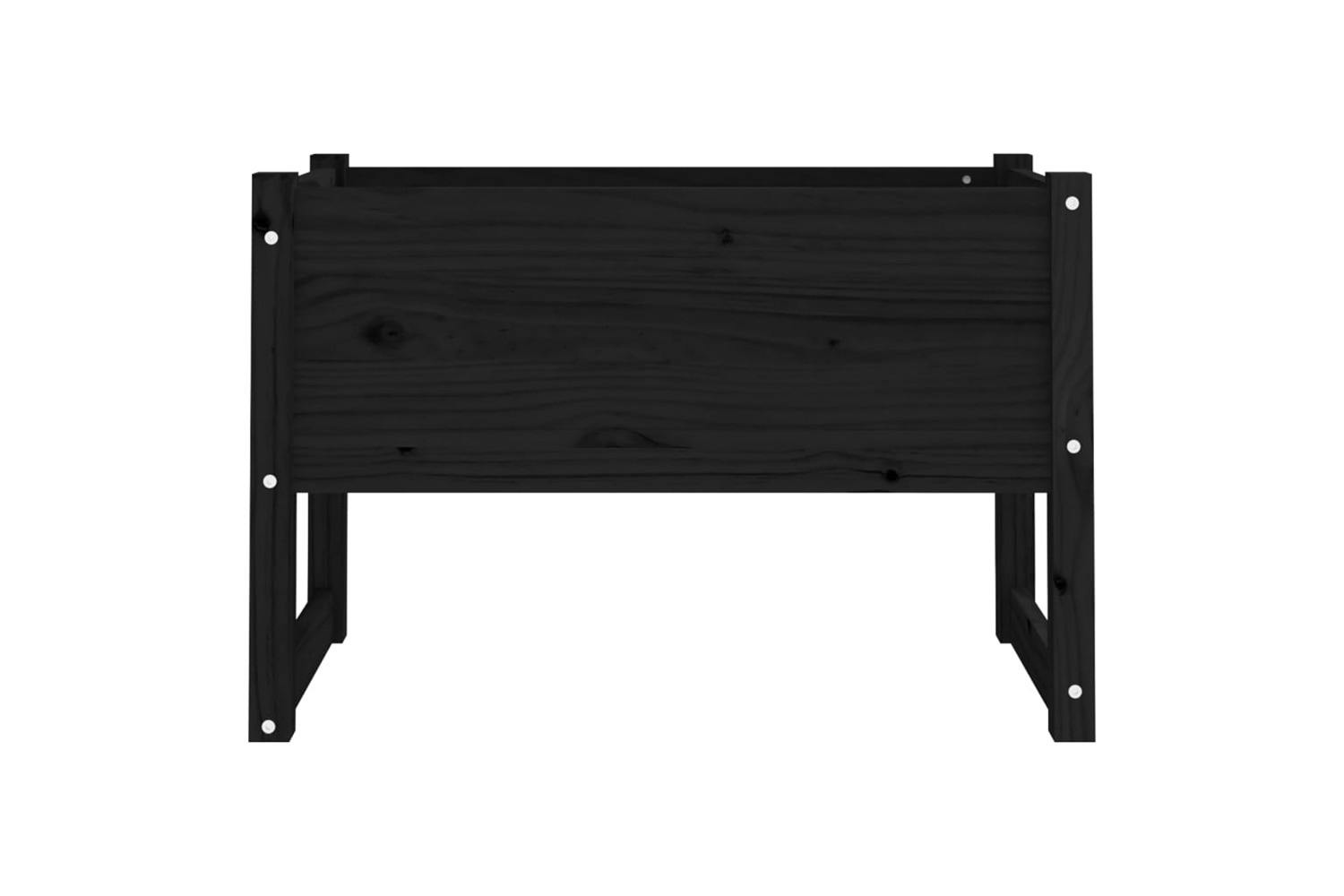 Vidaxl 822121 Planter Black 78x40x52 Cm Solid Wood Pine