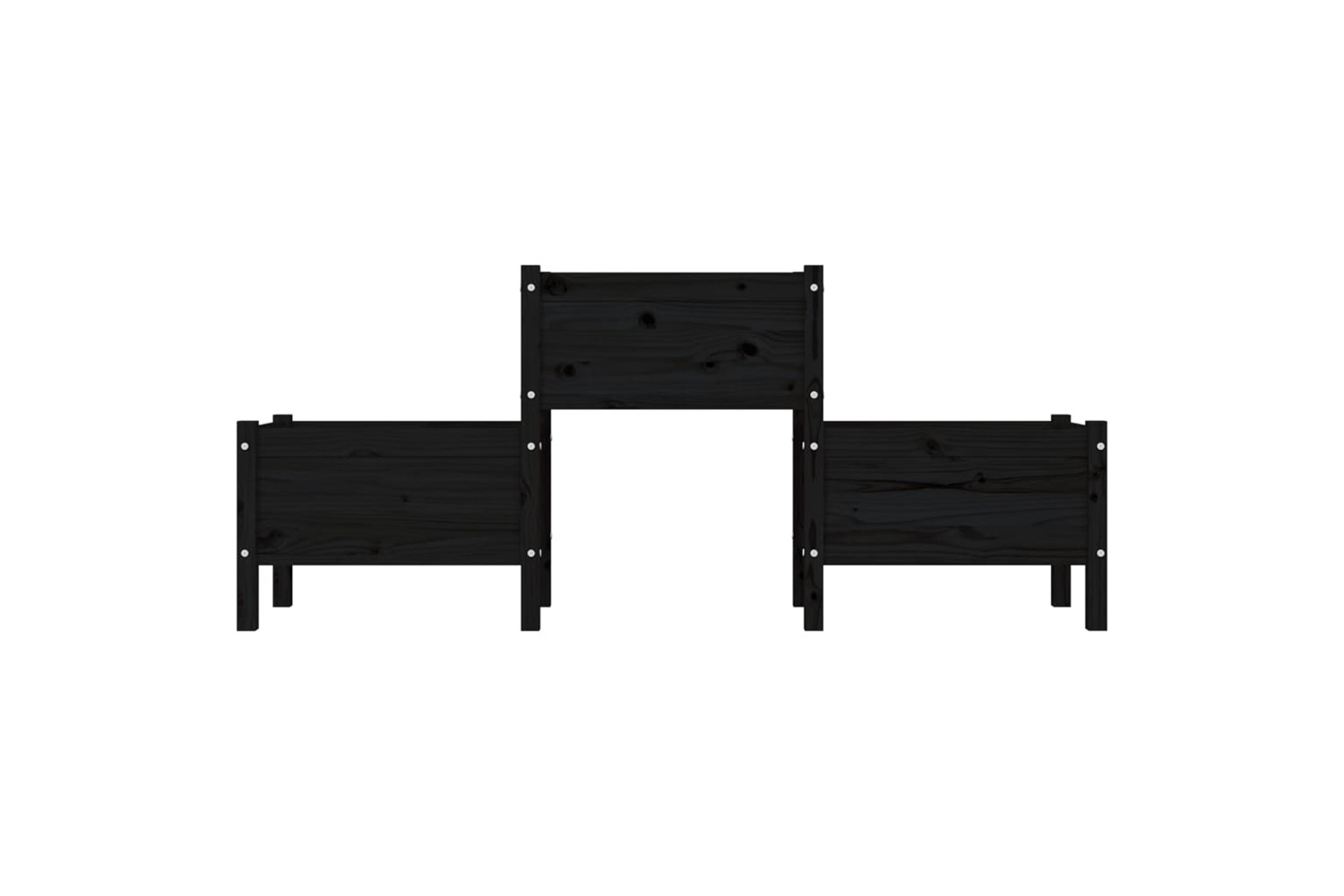 vidaXL 822251 Planter Black 178.5x44x75cm Solid Wood Pine