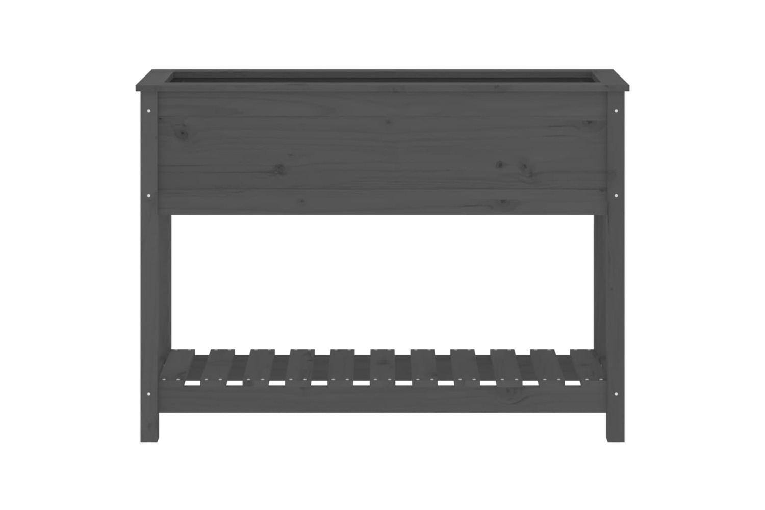 vidaXL 823768 Planter With Shelf Grey 111.5x34.5x81cm Solid Wood Pine