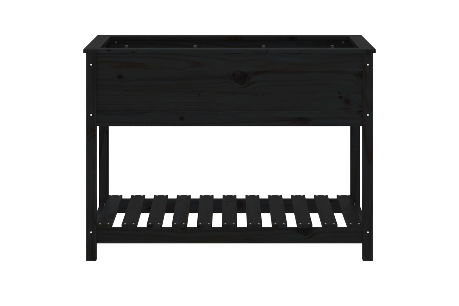 vidaXL 823791 Planter With Shelf Black 111.5x54x81cm Solid Wood Pine