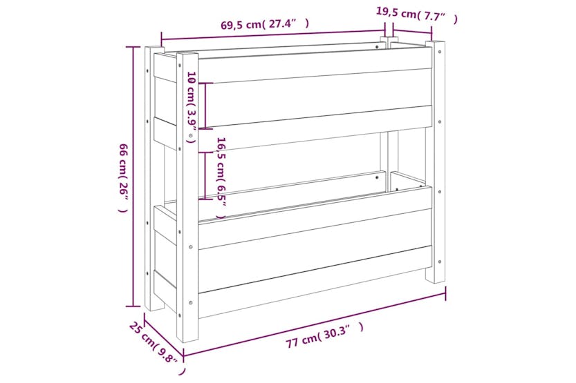 Vidaxl 823944 Planter Honey Brown 77x25x66 Cm Solid Wood Pine