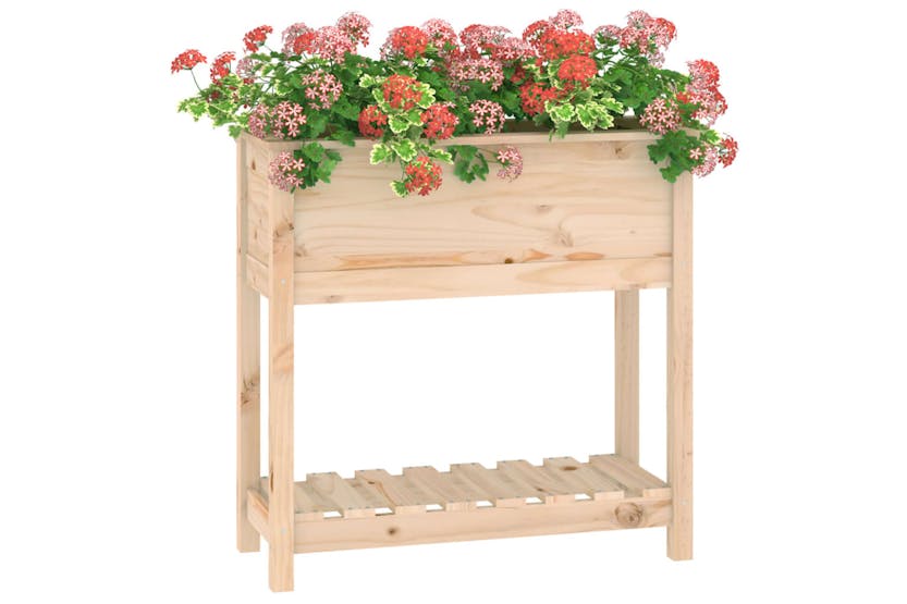 Vidaxl 823759 Planter With Shelf 82.5x34.5x81 Cm Solid Wood Pine