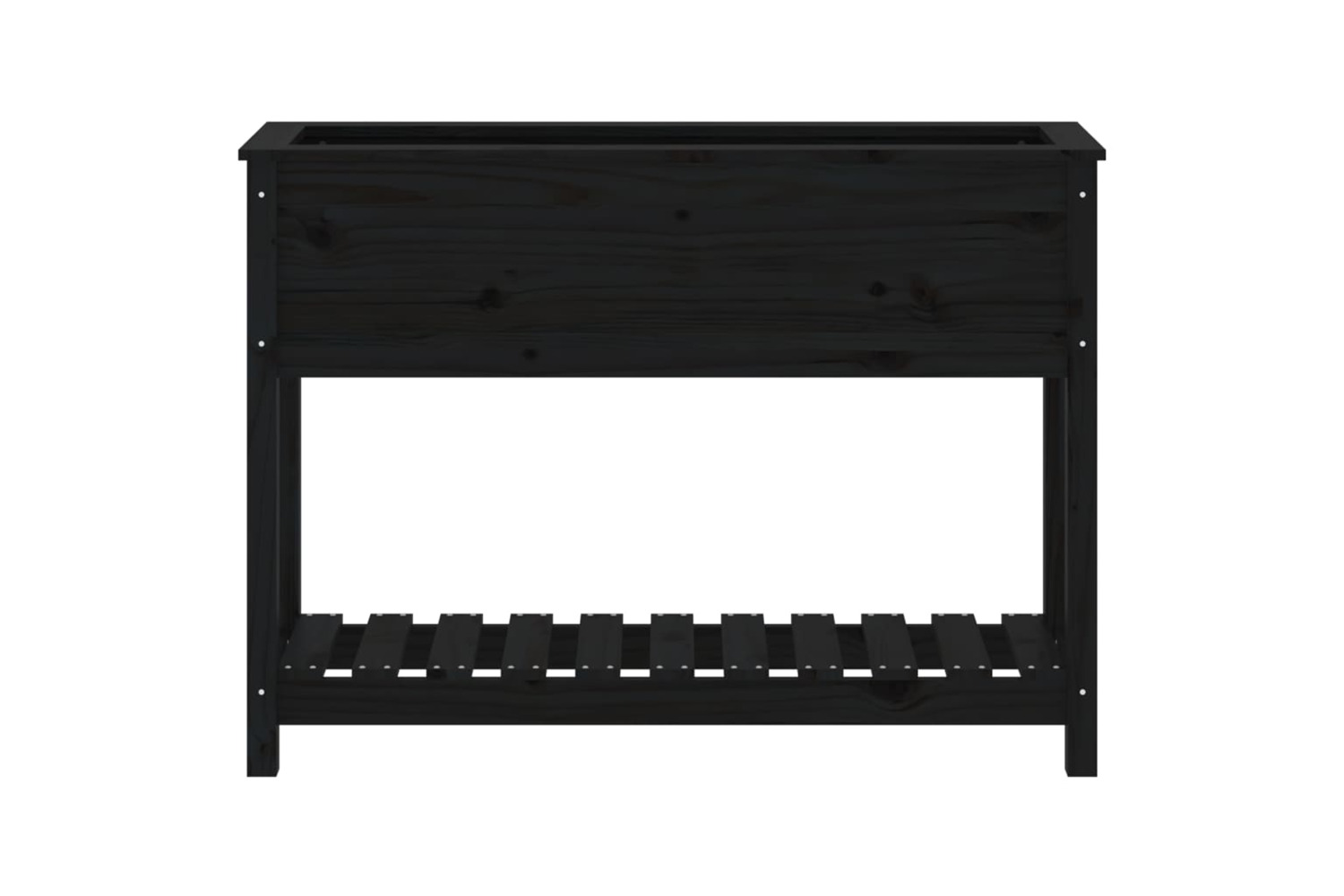 vidaXL 823770 Planter With Shelf Black 111.5x34.5x81cm Solid Wood Pine