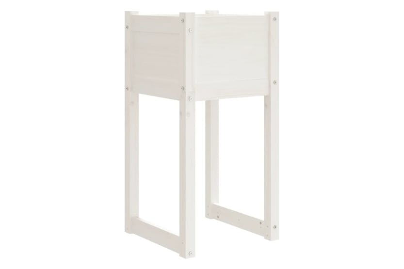 Vidaxl 822124 Planter White 40x40x81 Cm Solid Wood Pine