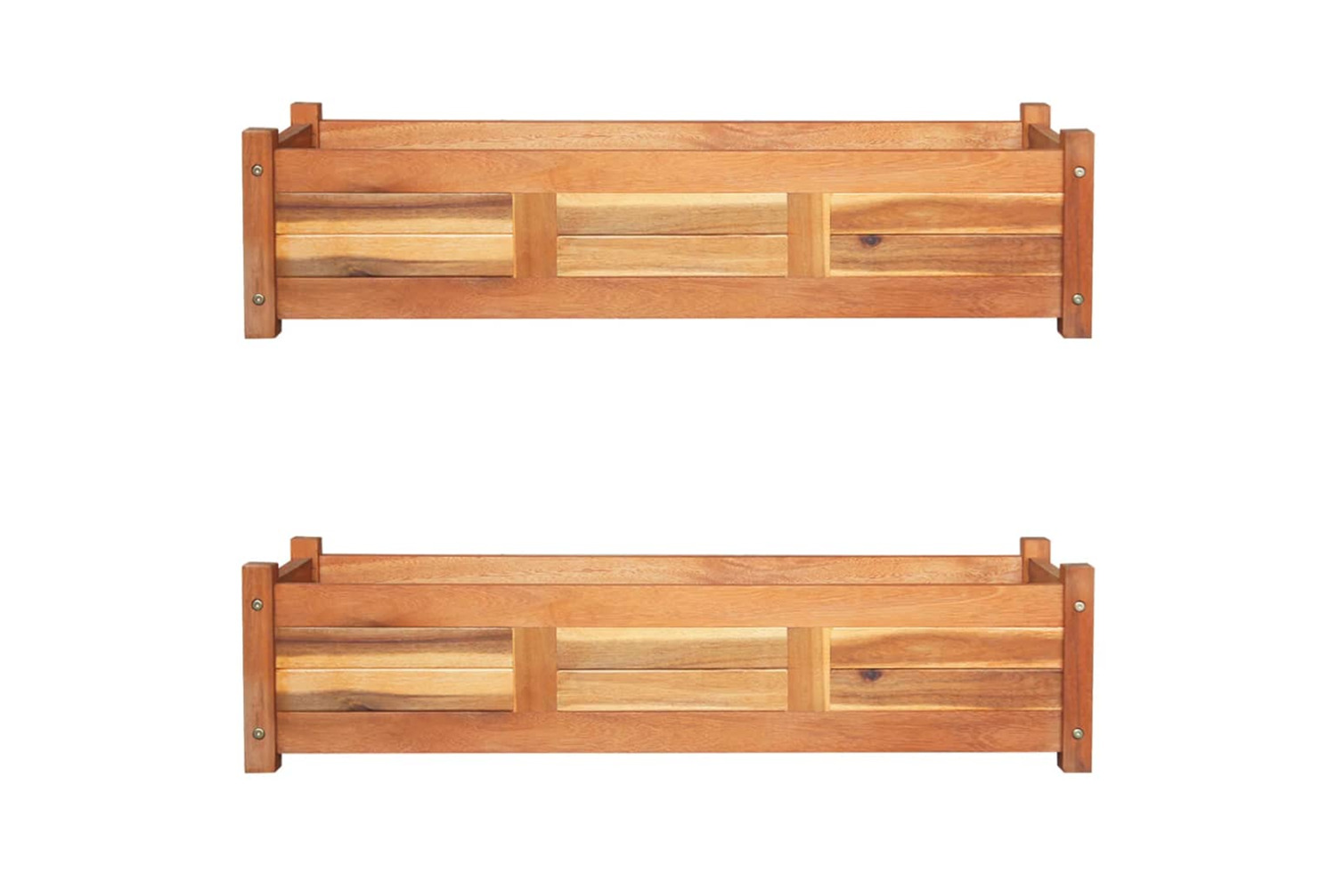 vidaXL 3057522 Garden Raised Beds 2 Pcs Acacia Wood 100x30x25cm
