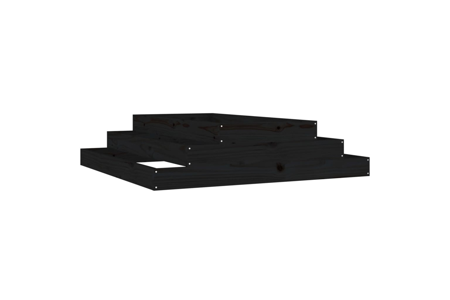 vidaXL 823903 Planter Black 110x110x27cm Solid Wood Pine