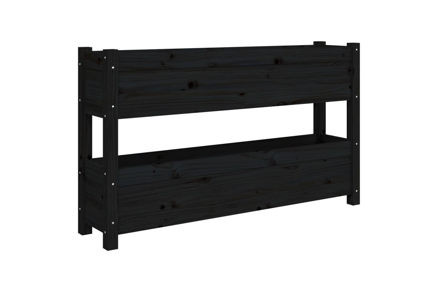 vidaXL 823931 Planter Black 112x25x66cm Solid Wood Pine