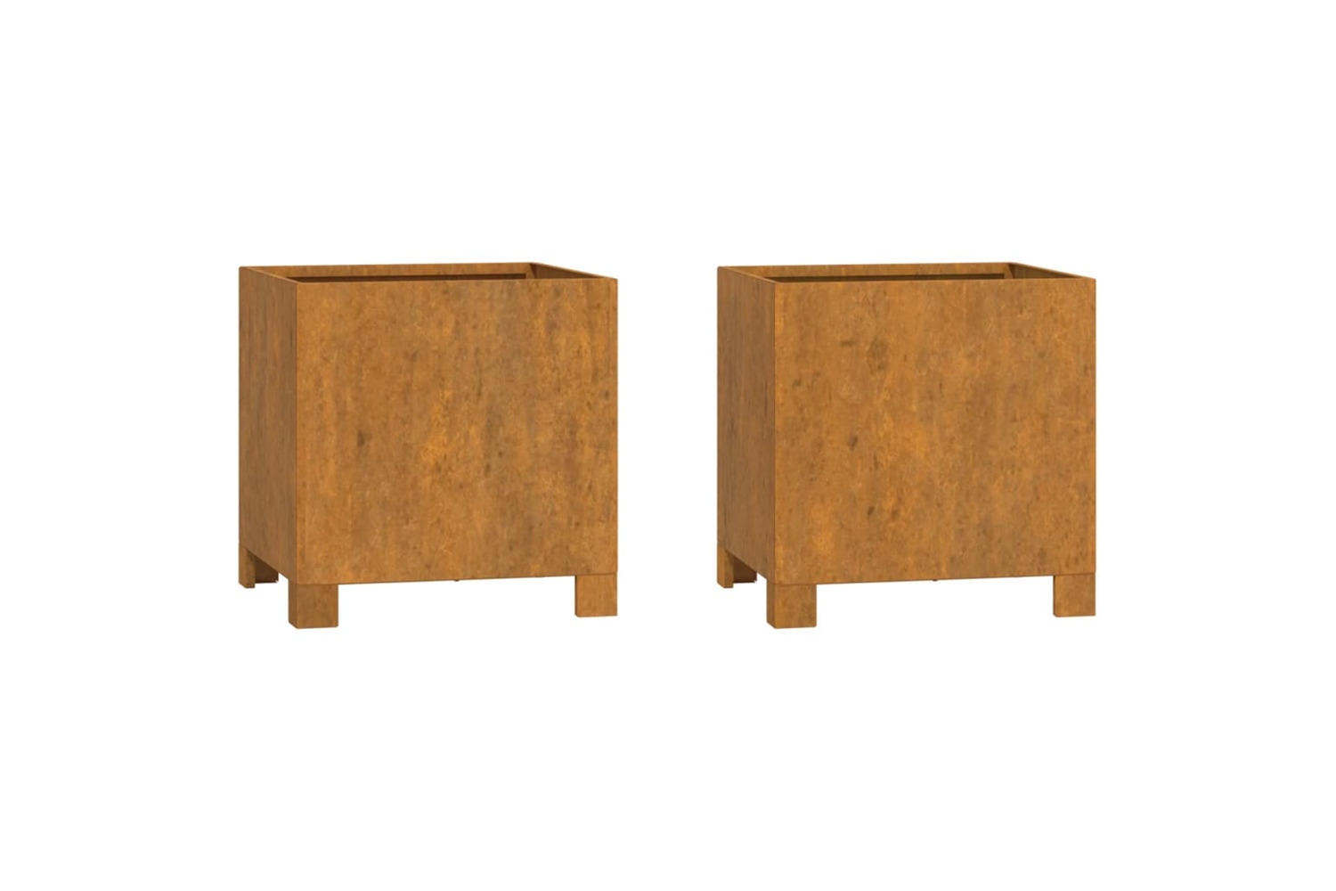 vidaXL 823679 Planters With Legs 2 Pcs Rusty 32x30x33cm Corten Steel