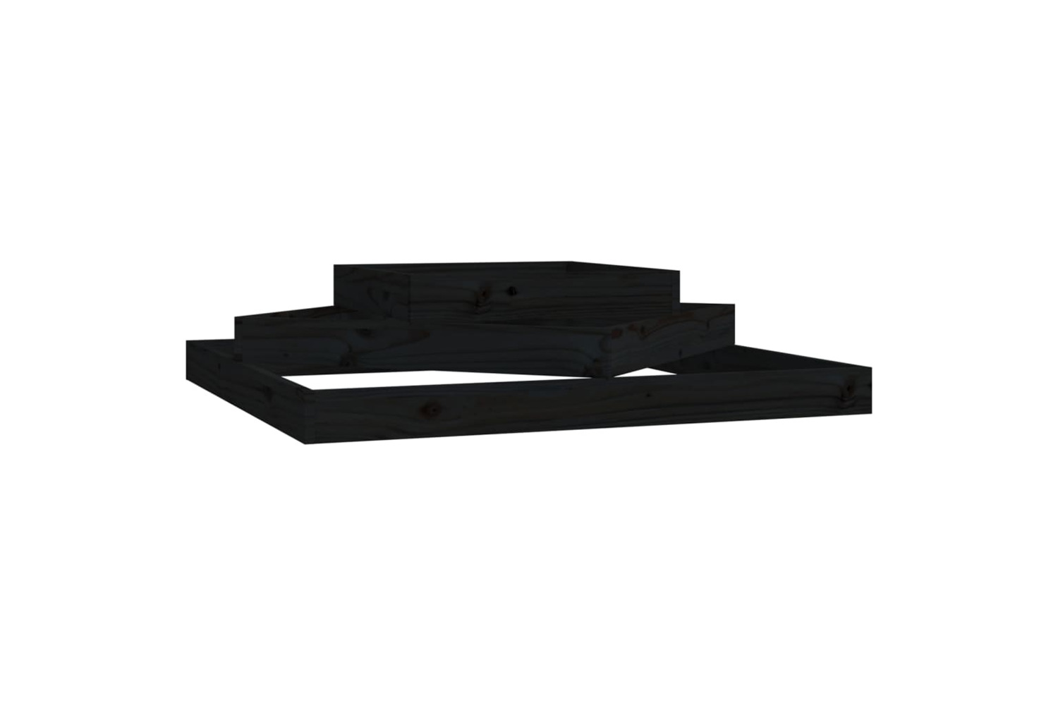 vidaXL 823889 Planter Black 112x112x27cm Solid Wood Pine