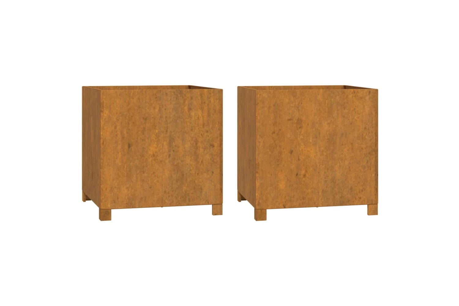 vidaXL 823683 Planters With Legs 2 Pcs Rusty 49x47x50cm Corten Steel