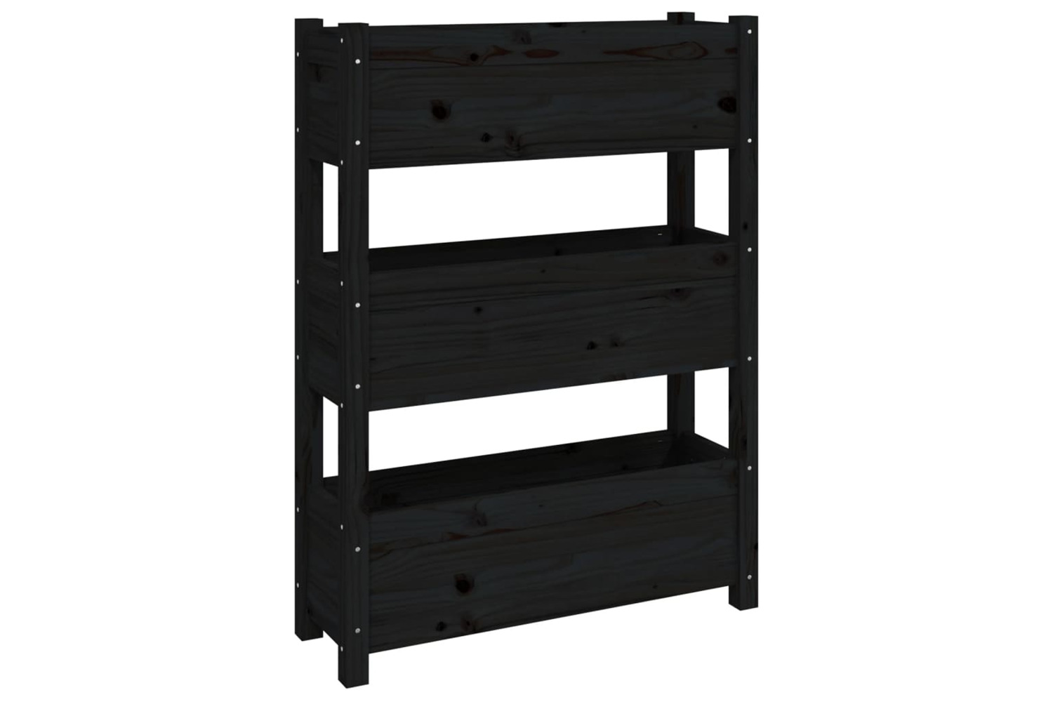 vidaXL 823938 Planter Black 77x25x104.5cm Solid Wood Pine