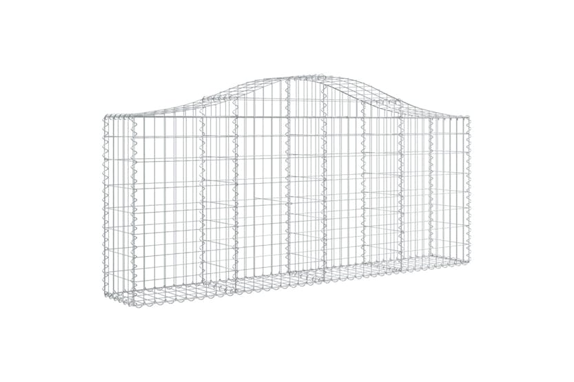 Vidaxl 3145422 Arched Gabion Baskets 15 Pcs 200x30x80/100 Cm Galvanised Iron