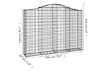 Vidaxl 3145474 Arched Gabion Baskets 4 Pcs 200x30x140/160 Cm Galvanised Iron