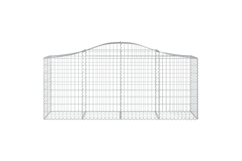 Vidaxl 3145619 Arched Gabion Baskets 2 Pcs 200x50x80/100 Cm Galvanised Iron