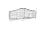 Vidaxl 3145606 Arched Gabion Baskets 10 Pcs 200x50x60/80 Cm Galvanised Iron