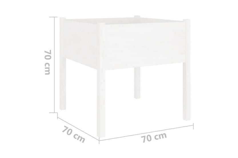 Vidaxl 810811 Garden Planter White 70x70x70 Cm Solid Pinewood