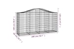 Vidaxl 3145645 Arched Gabion Baskets 7 Pcs 200x50x100/120 Cm Galvanised Iron