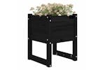 Vidaxl 822115 Planter Black 40x40x52.5 Cm Solid Wood Pine