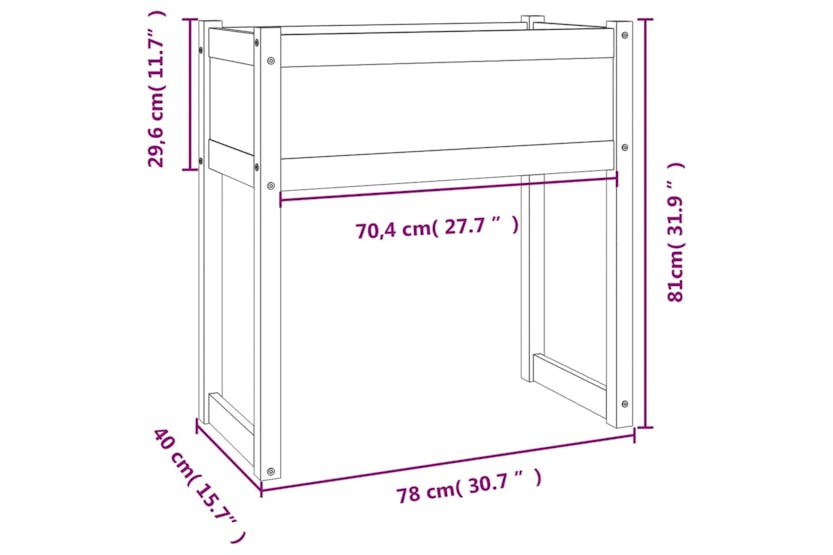 Vidaxl 822134 Planter Grey 78x40x81 Cm Solid Wood Pine