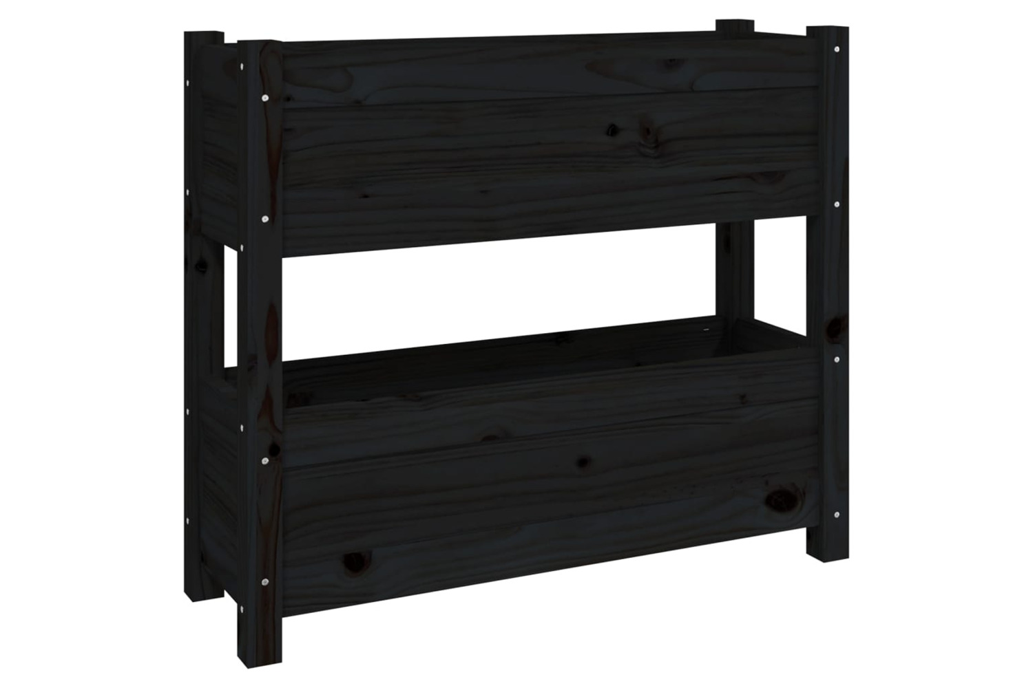 vidaXL 823945 Planter Black 77x25x66cm Solid Wood Pine