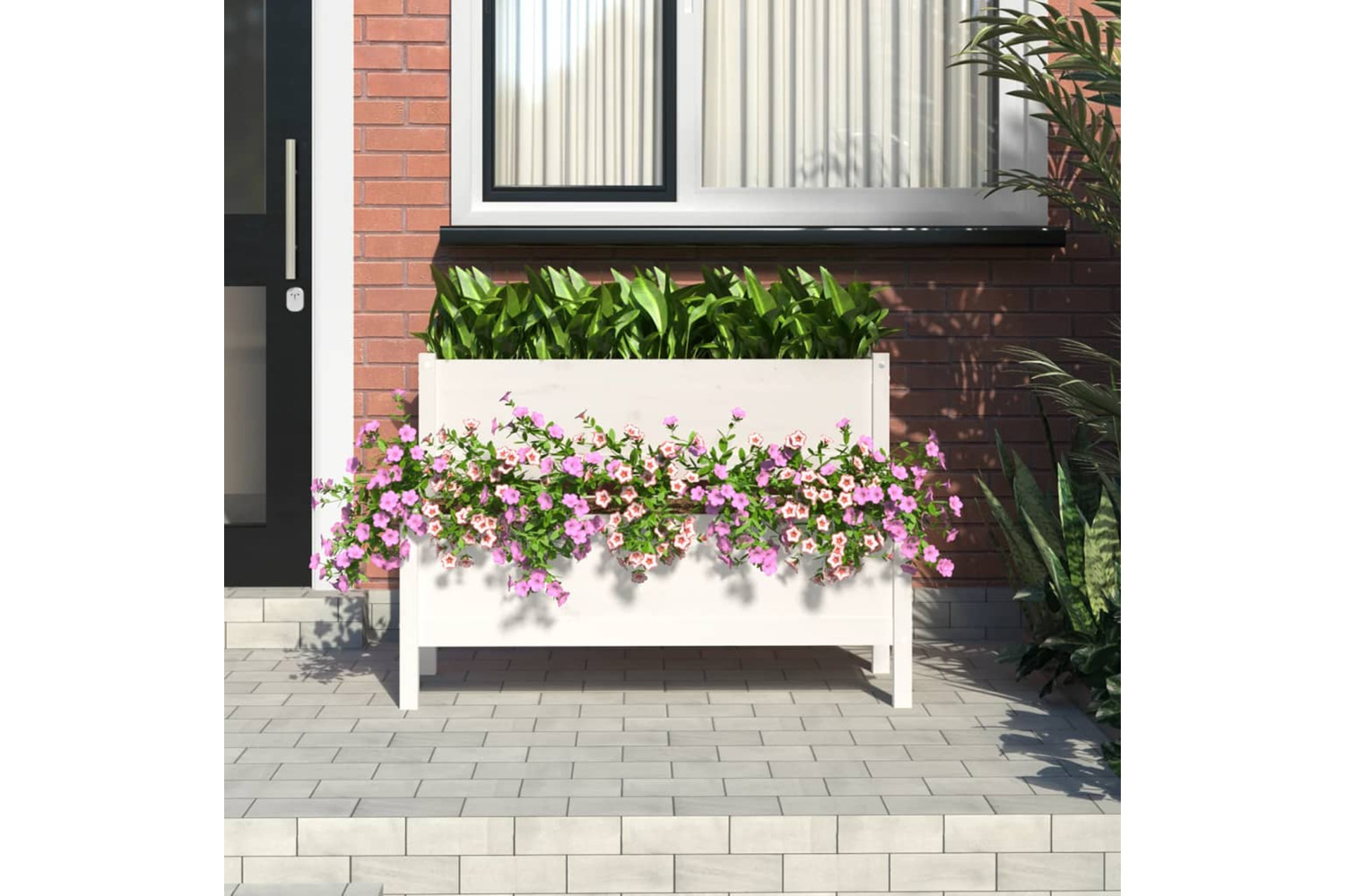 vidaXL 822263 Planter White 110x84x75cm Solid Wood Pine