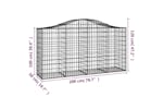 Vidaxl 3145654 Arched Gabion Baskets 18 Pcs 200x50x100/120 Cm Galvanised Iron