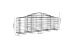 Vidaxl 3145393 Arched Gabion Baskets 7 Pcs 200x30x60/80 Cm Galvanised Iron